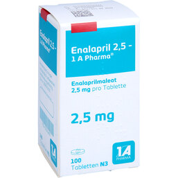 Abbildung: Enalapril 2,5 1A Pharma Tabletten 100 St, Tabletten PZN 02331497