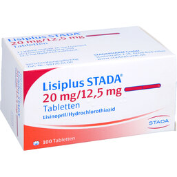 Abbildung: Lisiplus STADA 20 mg / 12,5 mg Tabletten 100 St, Tabletten PZN 02332545