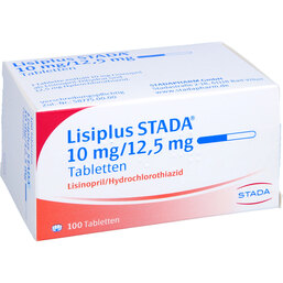 Abbildung: Lisiplus STADA 10 mg / 12,5 mg Tabletten 100 St, Tabletten PZN 02332574