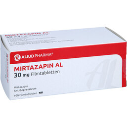Abbildung: Mirtazapin AL 30 mg Filmtabletten 100 St, Filmtabletten PZN 02341107
