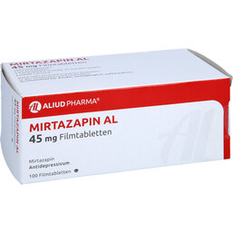 Abbildung: Mirtazapin AL 45 mg Filmtabletten 100 St, Filmtabletten PZN 02341165