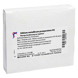 Abbildung: Stibium metallicum praeparatum D 6 Ampullen 5X10 ml, Ampullen PZN 02347630
