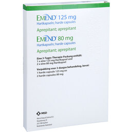 Abbildung: Emend 125 mg / 80 mg Hartkapseln 3 St, Hartkapseln PZN 02364404