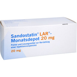 Abbildung: Sandostatin Lar Monatsdepot 20mg Trockensubstanz mit Lösungsmittel 3 St, Pulver und Lösungsmittel zur Herstellung einer Injektionssuspension PZN 02364692