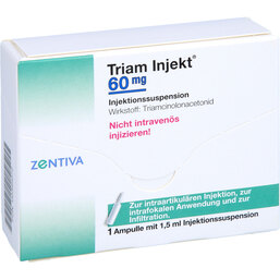 Abbildung: Triam Injekt 60 mg Kristallsuspension in Ampullen 1X1.5 ml, Ampullen PZN 02395072