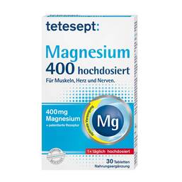 Abbildung: Tetesept Magnesium 400 hochdosiert Filmtabletten Filmtabletten, 30 St PZN 02397970