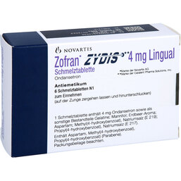 Abbildung: Zofran 4 mg Zydis lingual Schmelztabletten 6 St, Schmelztabletten PZN 02404256