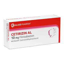 Abbildung: Cetirizin AL 10 mg Filmtabletten Filmtabletten, 7 St PZN 02406640
