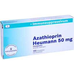 Abbildung: Azathioprin Heumann 50 mg Filmtabletten 100 St, Filmtabletten PZN 02407384