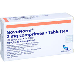 Abbildung: Novonorm 2,0 mg Tabletten 120 St, Tabletten PZN 02407792