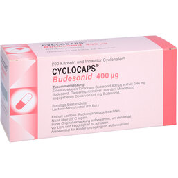 Abbildung: Cyclocaps Budesonid 400µg 200 St, Inhalationskapseln PZN 02418005
