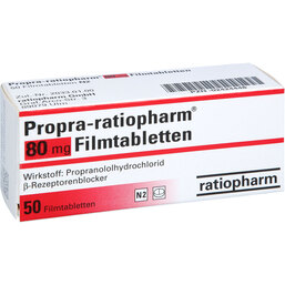 Abbildung: Propra ratiopharm 80 mg Filmtabletten 50 St, Filmtabletten PZN 02424448