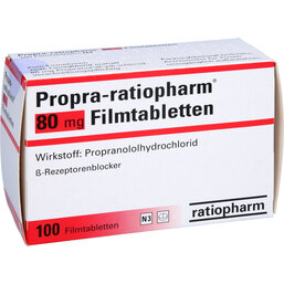 Abbildung: Propra ratiopharm 80 mg Filmtabletten 100 St, Filmtabletten PZN 02424454