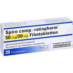 Abbildung: Spiro comp. ratiop.50mg / 20mg Filmtabletten 20 St, Filmtabletten PZN 02424477