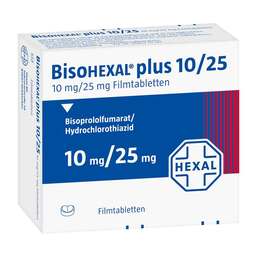 Abbildung: Bisohexal plus 10 / 25 Filmtabletten 100 St, Filmtabletten PZN 02426594