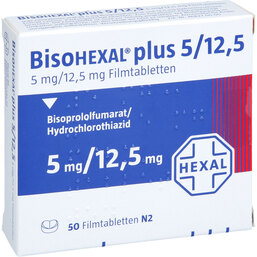 Abbildung: Bisohexal plus 5 / 12,5 Filmtabletten 50 St, Filmtabletten PZN 02426619