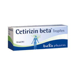 Abbildung: Cetirizin beta Tropfen zum Einnehmen Tropfen zum Einnehmen, 10 ml PZN 02451089