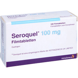Abbildung: Seroquel 100 mg Filmtabletten 100 St, Filmtabletten PZN 02458016
