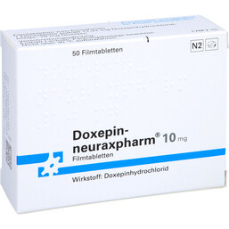 Abbildung: Doxepin neuraxpharm 10 mg Filmtabletten 50 St, Filmtabletten PZN 02458217