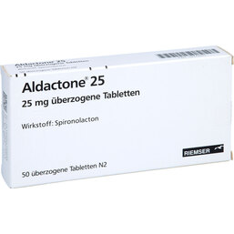 Abbildung: Aldactone 25 überzogene Tabletten 50 St, Überzogene Tabletten PZN 02475003