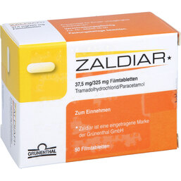 Abbildung: Zaldiar 37,5 mg / 325 mg Filmtabletten 50 St, Filmtabletten PZN 02475345