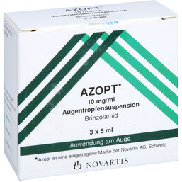Abbildung: Azopt 10 mg / ml Augentropfensuspension 3X5 ml, Augentropfen PZN 02477396
