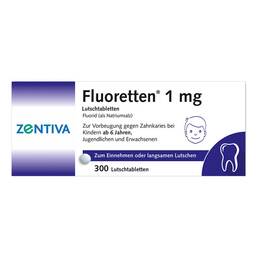 Abbildung: Fluoretten 1,0 mg Tabletten Tabletten, 300 St PZN 02477953