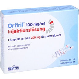 Abbildung: Orfiril 100 mg / ml Injektionslösung 5X3 ml, Injektionslösung PZN 02480234