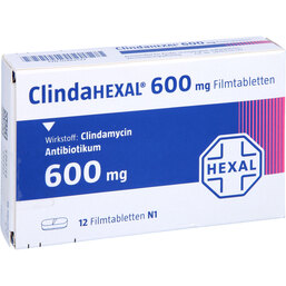 Abbildung: Clindahexal 600 mg Filmtabletten 12 St, Filmtabletten PZN 02482523