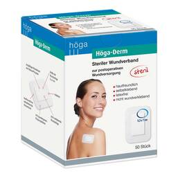 Abbildung: Höga Derm Pflaster 53mmx70mm steril 50 St, Pflaster PZN 02483600
