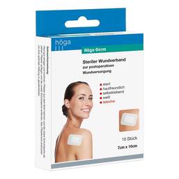 Abbildung: Höga Derm Pflaster 100mmx70mm steril 10 St, Pflaster PZN 02483623