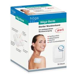 Abbildung: Höga Derm Pflaster 100mmx70mm steril 50 St, Pflaster PZN 02483646