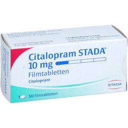 Abbildung: Citalopram STADA 10 mg Filmtabletten 50 St, Filmtabletten PZN 02507430