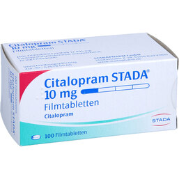 Abbildung: Citalopram STADA 10 mg Filmtabletten 100 St, Filmtabletten PZN 02507447