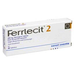 Abbildung: Ferrlecit 2 überzogene Tabletten Überzogene Tabletten, 20 St PZN 02517463