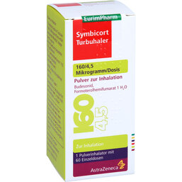 Abbildung: Symbicort Turbuhaler 160 / 4,5 µg / Dosis 60 ED 1 St, Inhalationspulver PZN 02521743