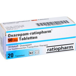 Abbildung: Oxazepam ratiopharm 50 mg Tabletten 20 St, Tabletten PZN 02530647