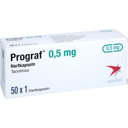 Abbildung: Prograf 0,5 mg Kapseln 50 St, Hartkapseln PZN 02531405