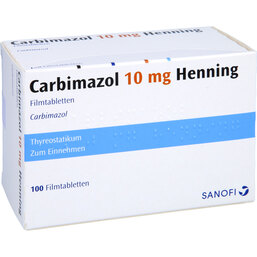 Abbildung: Carbimazol 10 mg Henning Filmtabletten 100 St, Filmtabletten PZN 02532586