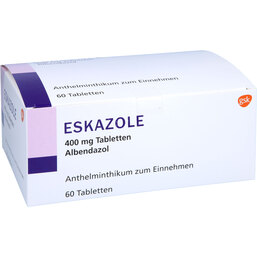 Abbildung: Eskazole 400 mg Tabletten 60 St, Tabletten PZN 02534817