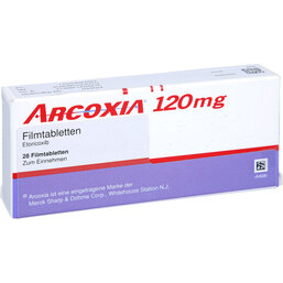 Abbildung: Arcoxia 120 mg Filmtabletten 28 St, Filmtabletten PZN 02545270