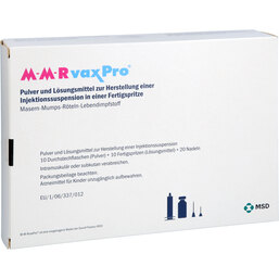 Abbildung: Mmr Vaxpro Fertigspritze mit Kanüle 10X0.5 ml, Fertigspritzen PZN 02554375