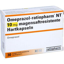 Abbildung: Omeprazol Ratiopharm NT 10 mg magensaftresistent Hartkapseln 30 St, Kapseln magensaftresistent PZN 02559846