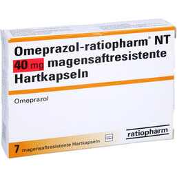 Abbildung: Omeprazol Ratiopharm NT 40 mg magensaftresistent Hartkapseln 7 St, Kapseln magensaftresistent PZN 02559875