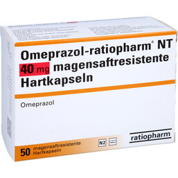 Abbildung: Omeprazol Ratiopharm NT 40 mg magensaftresistent Hartkapseln 50 St, Kapseln magensaftresistent PZN 02559958