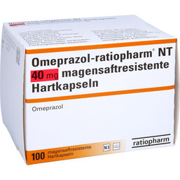 Abbildung: Omeprazol Ratiopharm NT 40 mg magensaftresistent Hartkapseln 100 St, Kapseln magensaftresistent PZN 02559964