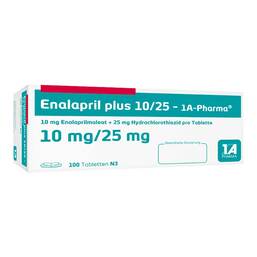 Abbildung: Enalapril plus 10 / 25 1A Pharma Tabletten 100 St, Tabletten PZN 02563807