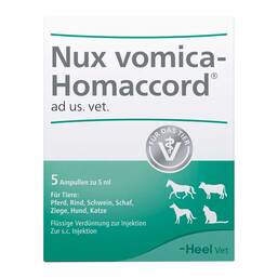 Abbildung: Nux vomica Homaccord Ampullen vet. (für Tiere) Ampullen, 5 St PZN 02585074