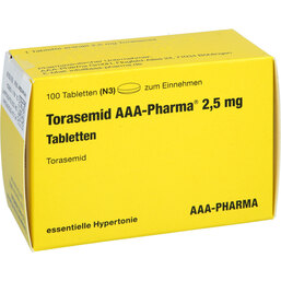 Abbildung: Torasemid AAA Pharma 2,5 mg Tabletten 100 St, Tabletten PZN 02592364