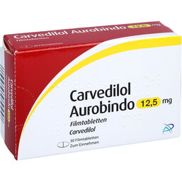 Abbildung: Carvedilol Aurobindo 12,5 mg Filmtabletten 30 St, Filmtabletten PZN 02592499